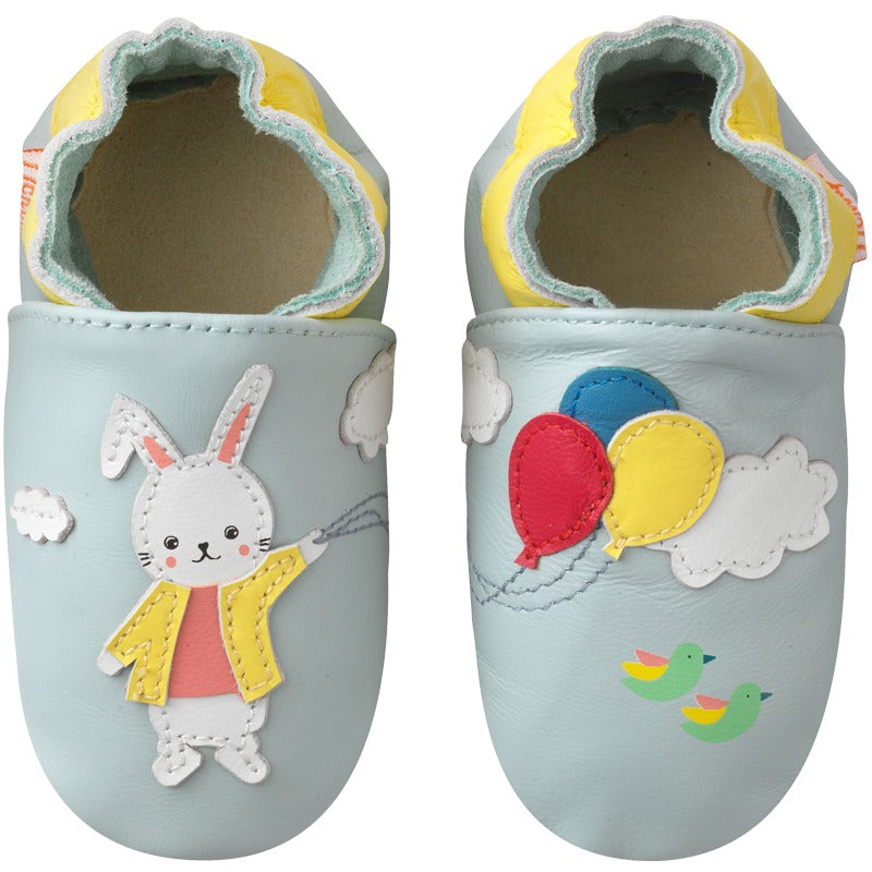 Chaussons bebe cuir souple merlin le lapin Tichoups