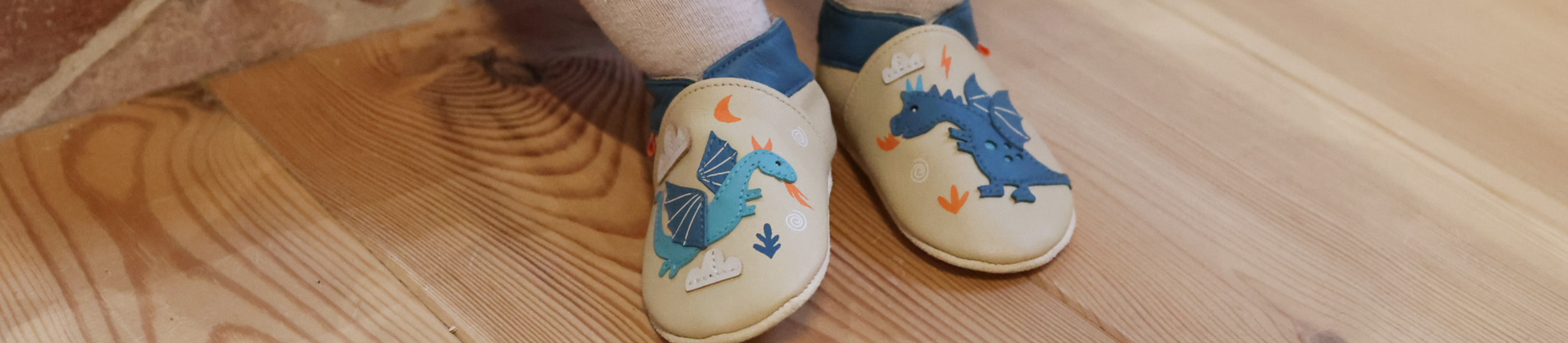 Chaussons scratchés bébé en cuir souple - bleu ciel, Chaussures