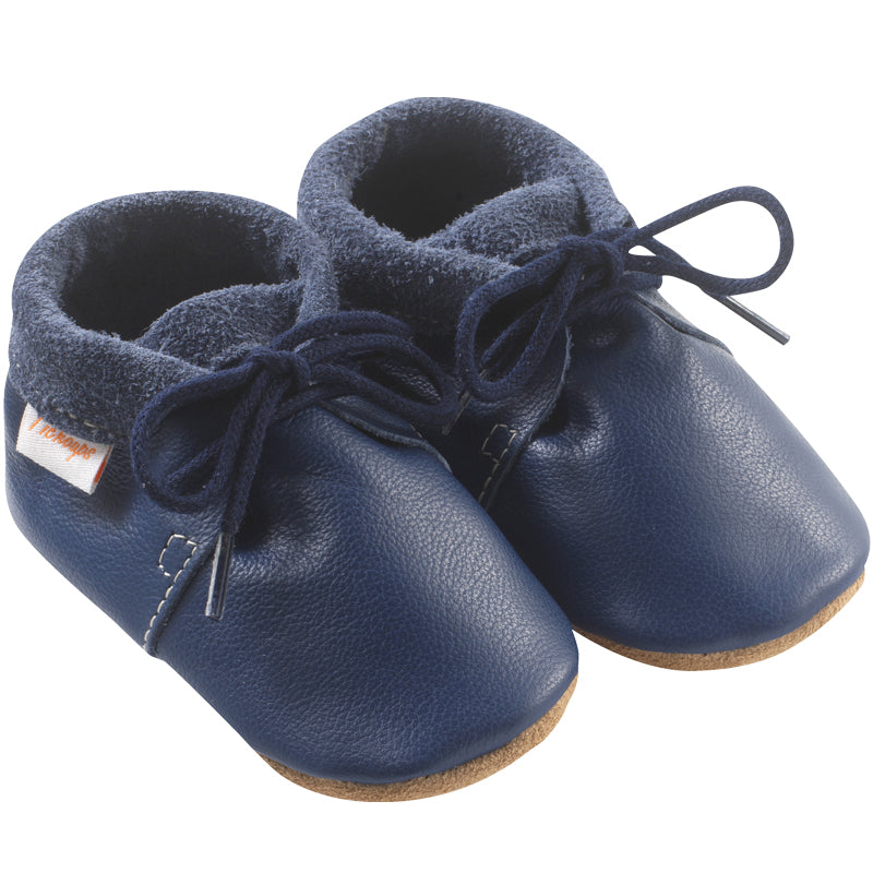 chaussures-bebe-cuir-souple-marine-profil